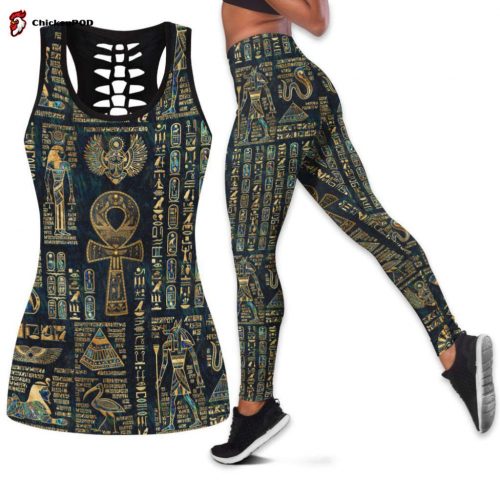 Hollow Tank Top And Leggings Ancient Egypt 3D All Over Printed Fan Gifts