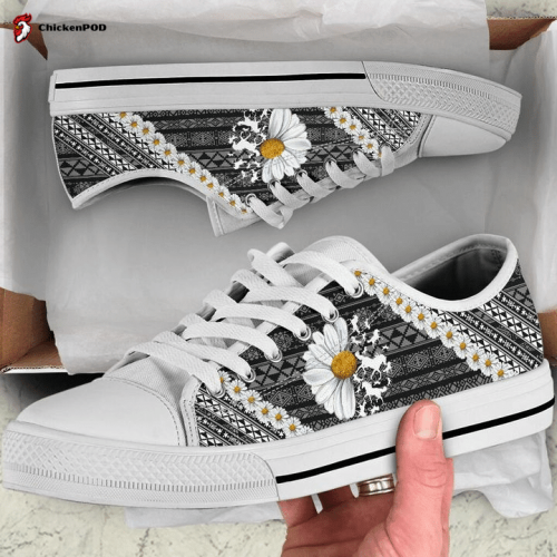 Horse Daisy Arrangement Low Top Shoes Gift for Men Women