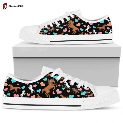 Horse Heart Low Top Shoes Gift for Men Women