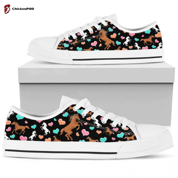 Horse Heart Low Top Shoes Gift For Men Women