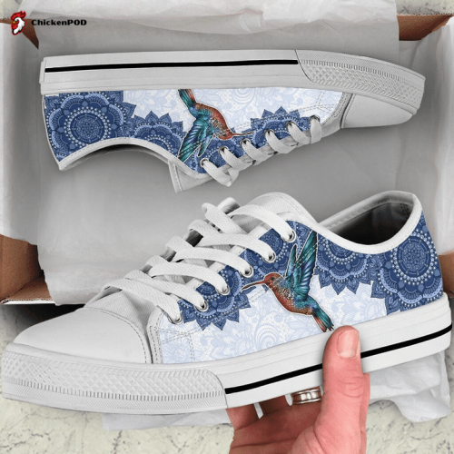 Humming Bird Mandala Luxury Low Top Shoes Gift for Men Women