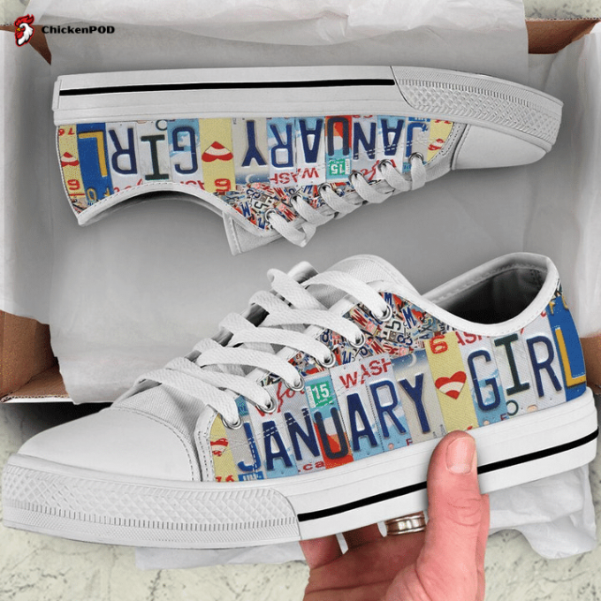 January License Plates Low Top Shoes Gift For Men Women