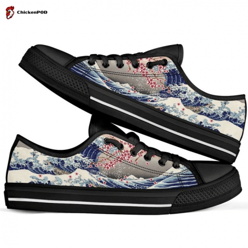 Japanese Koi Fish and Flowers Low Top Shoes Gift for Men Women