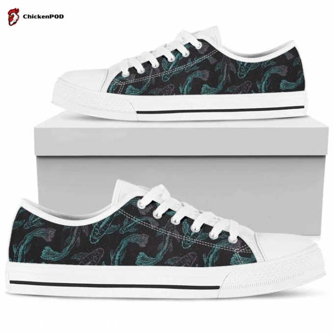 Japanese Koi Fish Low Top Shoes Gift For Men Women