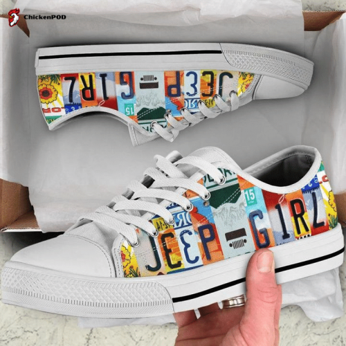 Jeep Girl Custom License Plate Low Top Shoes Gift for Men Women