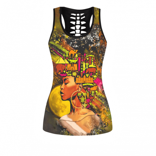 Juneteenth Fan Gifts African Beauty Combo Legging + Tank Top