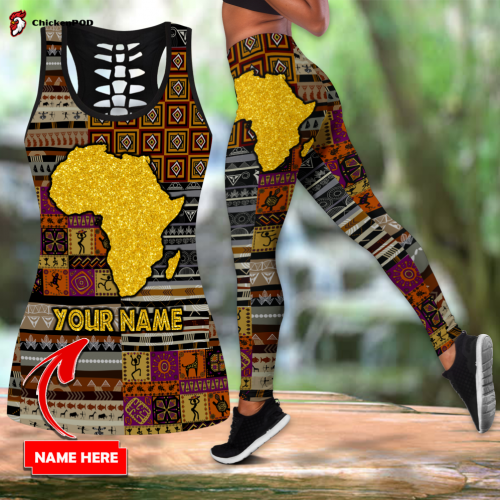 Juneteenth Fan Gifts African Map Combo Legging + Tank Top A