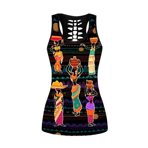 Juneteenth Fan Gifts African Women Combo Legging + Tank Top