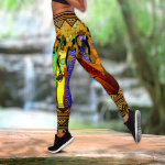 Juneteenth Fan Gifts African Women Combo Legging + Tank Top A