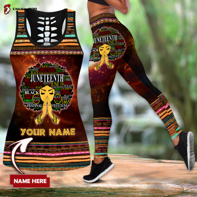 Juneteenth Fan Gifts Personalized African Juneteenth Combo Legging + Tank Top A