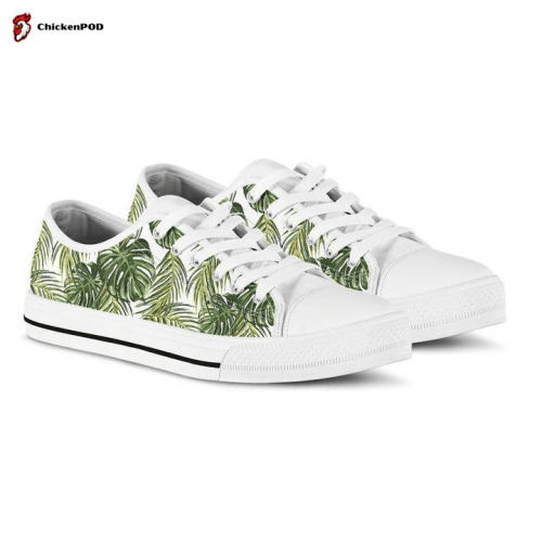 Jungle tropical palm leaf Low Top Shoes Gift for Men Women