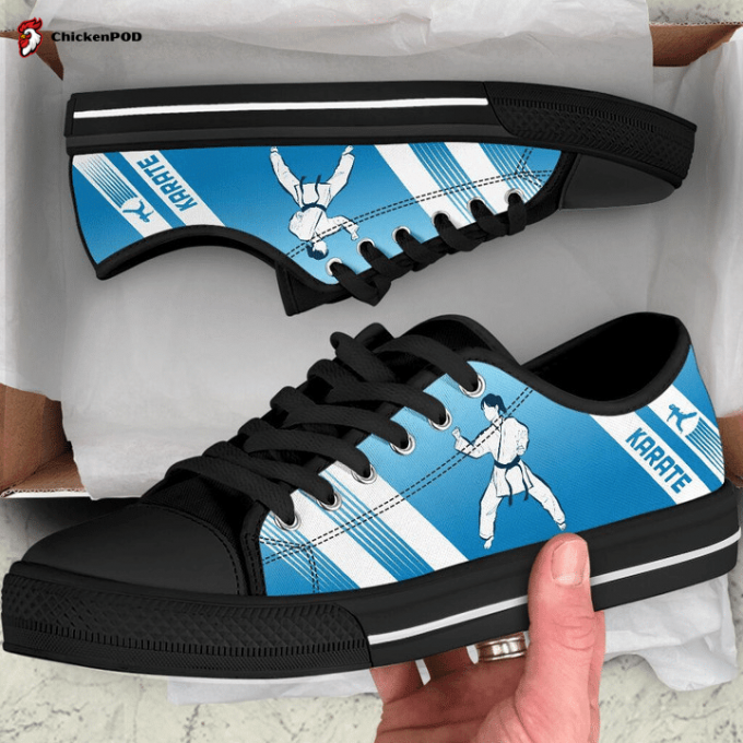 Karate Striped Low Top Shoes Gift For Men Women