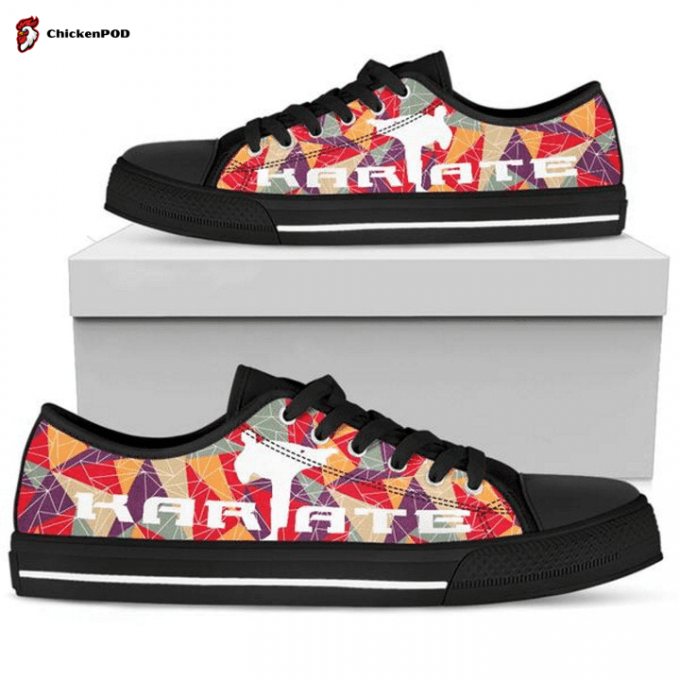 Karate Striped Low Top Shoes Gift For Men Women