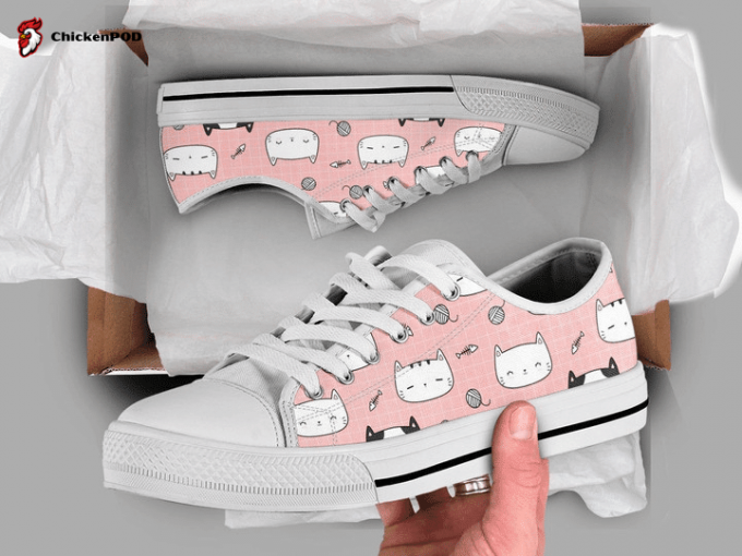 Kawaii Cat Low Top Shoes Gift For Men Women