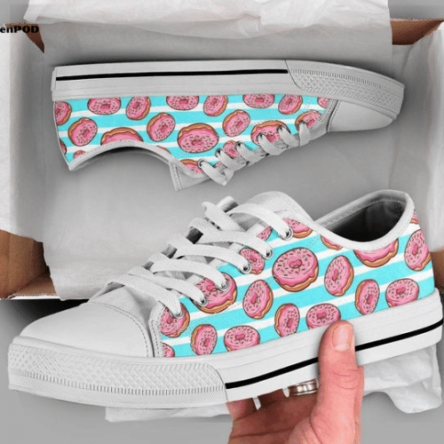 Kawaii Donuts Low Top Shoes Gift for Men Women