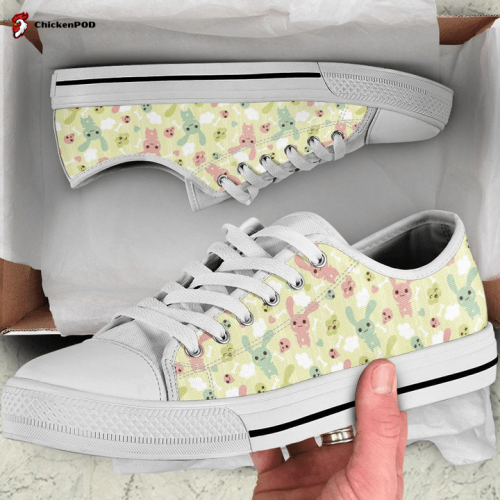 Kawaii Pastel Hearts Low Top Shoes Gift for Men Women