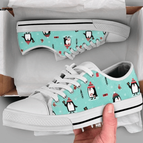 Kawaii Penguin Low Top Shoes Gift for Men Women