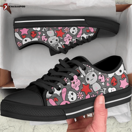 Kawaii Skull Low Top Shoes Gift for Men Women