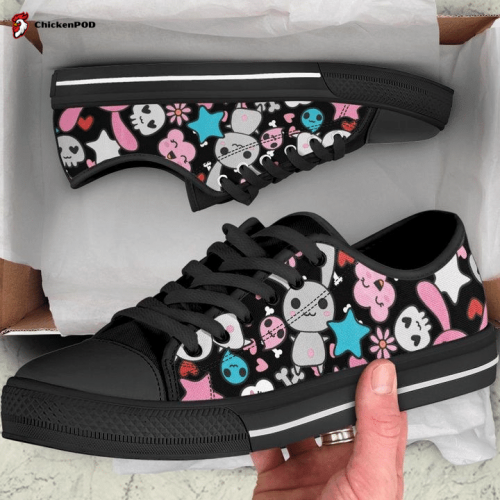 Kawaii Skull Low Top Shoes Gift for Men Women