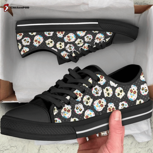 Kawaii Sugar Skulls Low Top Shoes Gift for Men Women