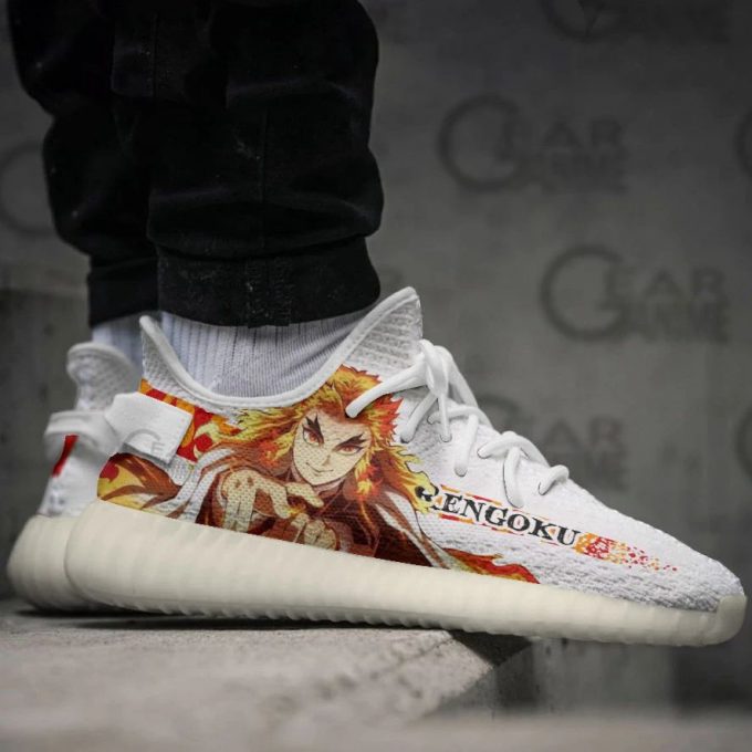 Kyojuro Rengoku Shoes Demon Slayer Custom Anime Yeezy Sneaker For Fans