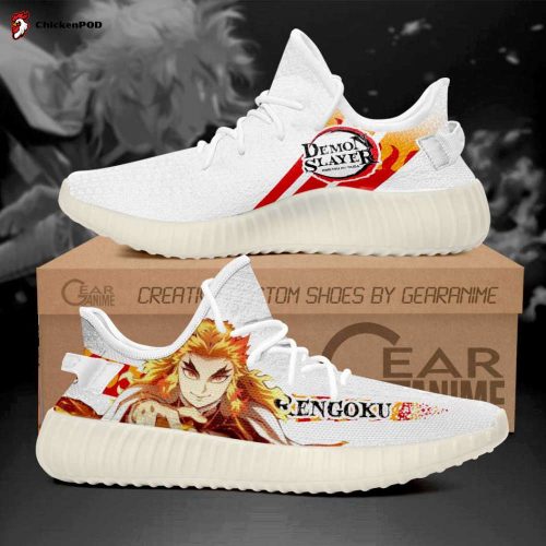 Kyojuro Rengoku Shoes Demon Slayer Custom Anime Yeezy Sneaker For Fans