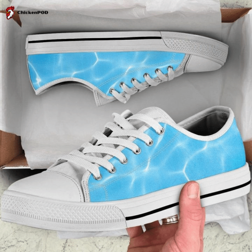 Light Sky Blue Water Surface Low Top Shoes Gift for Men Women