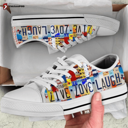 Line Dance Live Love Dance License Plates Low Top Shoes Gift for Men Women