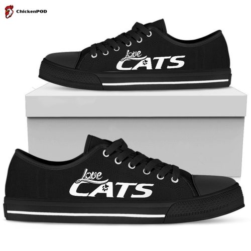 Love Cats Blue Women’s Low Top Shoes