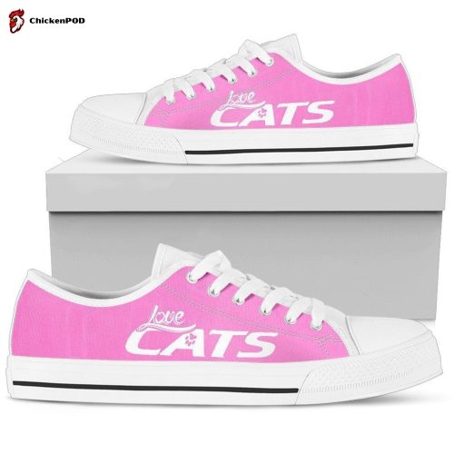 Love Cats Pink Women’s Low Top Shoes