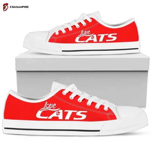 Love Cats Red Women’s Low Top Shoes