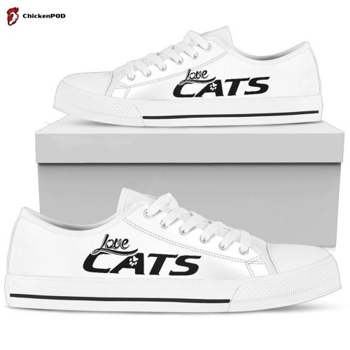 Love Cats White Women’s Low Top Shoes