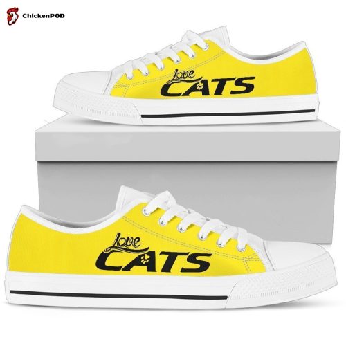 Love Cats Yellow Women’s Low Top Shoes