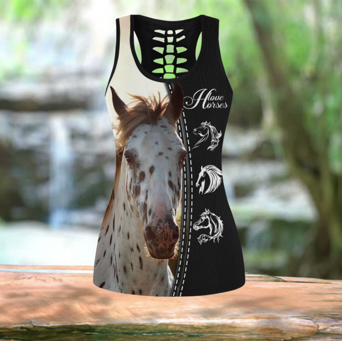 Love Horse Combo Hollow Tanktop Legging Fan Gifts