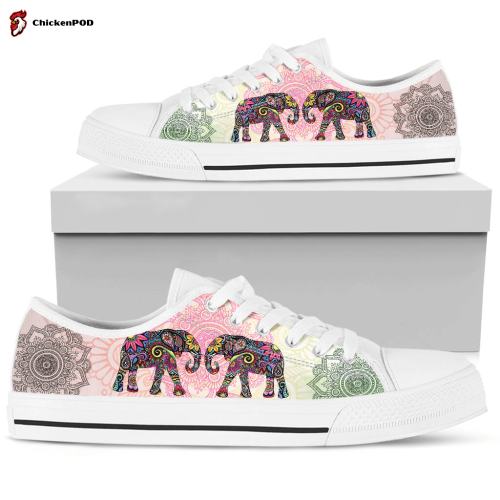 Mandala Elephant Low Top Shoes Gift for Men Women Sneaker