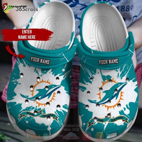 Miami Dolphins Nfl Custom Name Unisex Clogs Clog Shoes