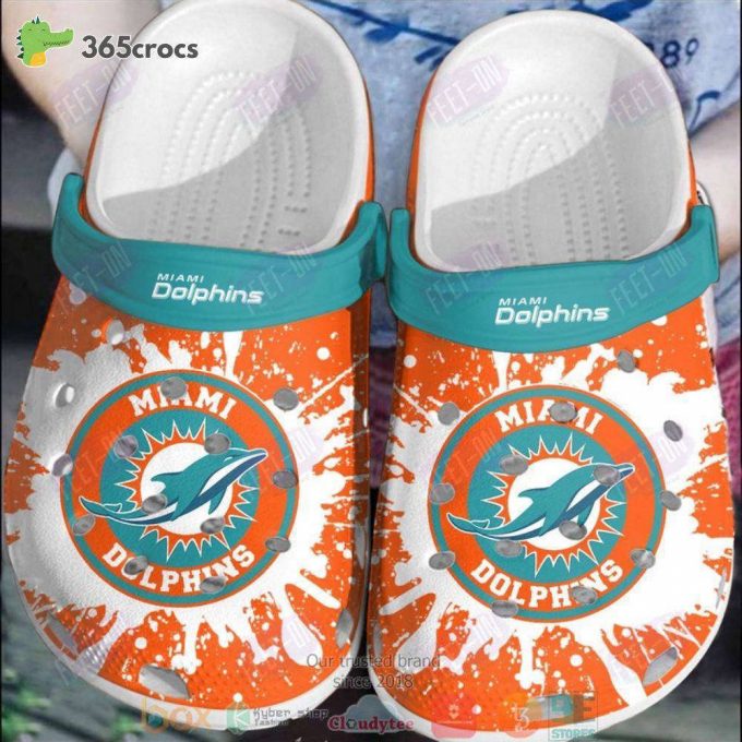 Miami Dolphins Orange-White Nfl Unisex Clogs Clog Shoes