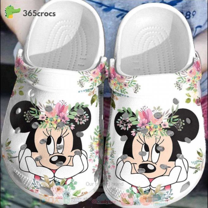 Minnie Mouse With Flowers Unisex Clogs Clog Shoes