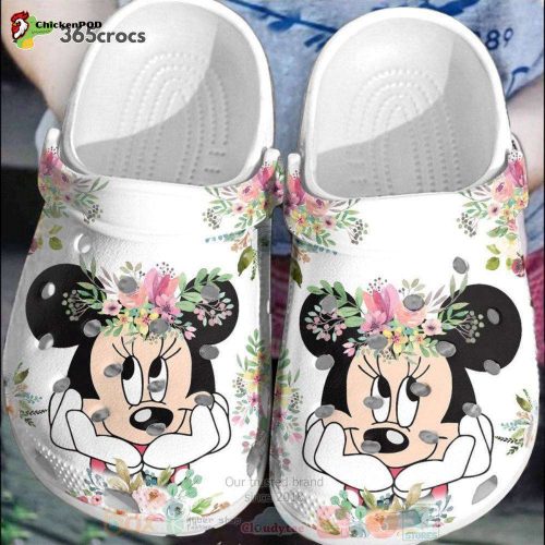 Minnie Mouse With Flowers Unisex Clogs Clog Shoes