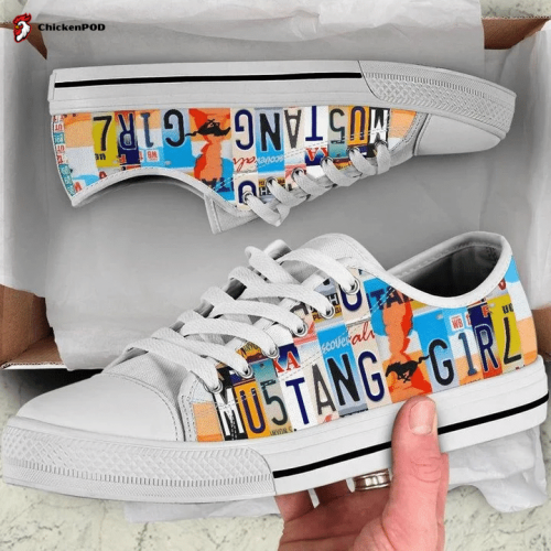 Mustang Girl Custom Shoes License Plate For Women Gift for Her Low Top Shoes Gift for Men Women