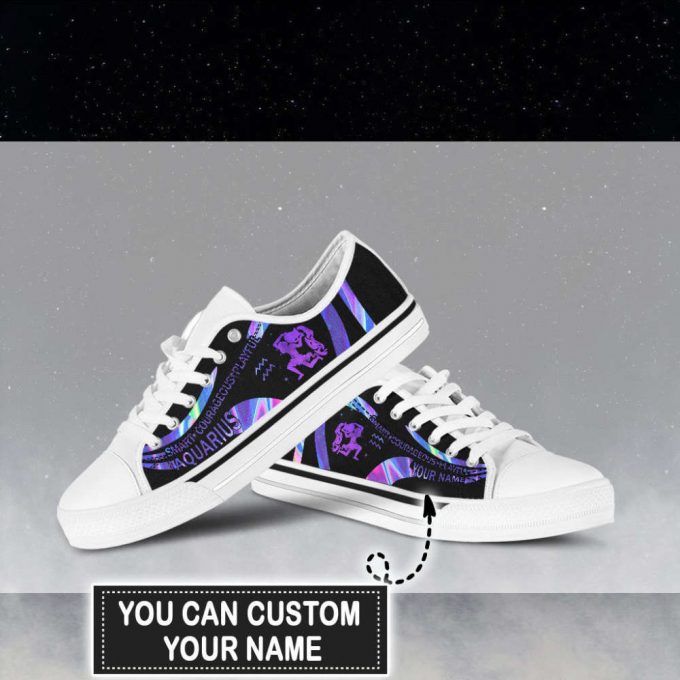 Personalized Holo Aquarius Customized Low Top Shoes Gift For Men Women Sneaker