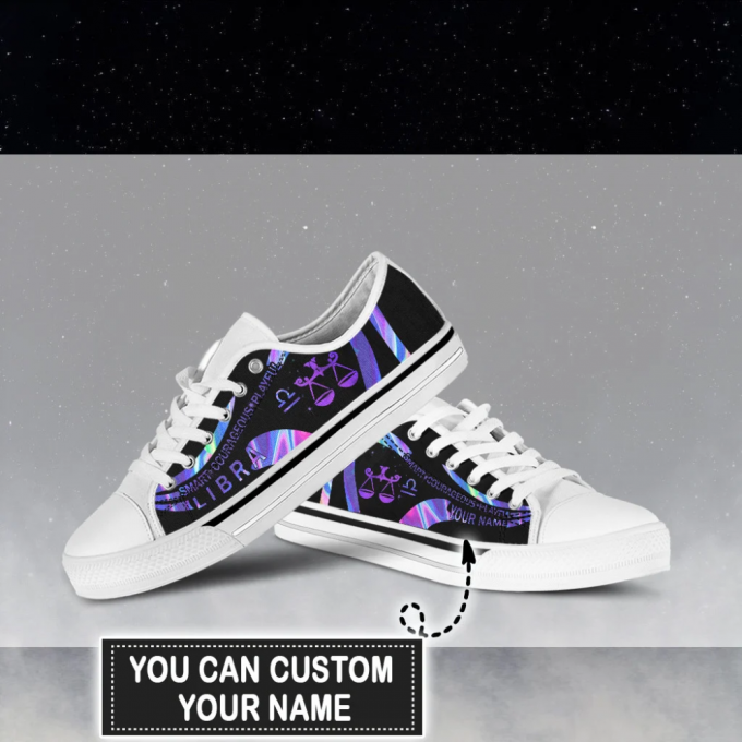 Personalized Holo Libra Customized Low Top Shoes Gift For Men Women Sneaker