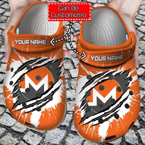 Personalized XMR Coin Ripped Through Unisex Clogs Clog Shoes Crypto Unisex Clogs