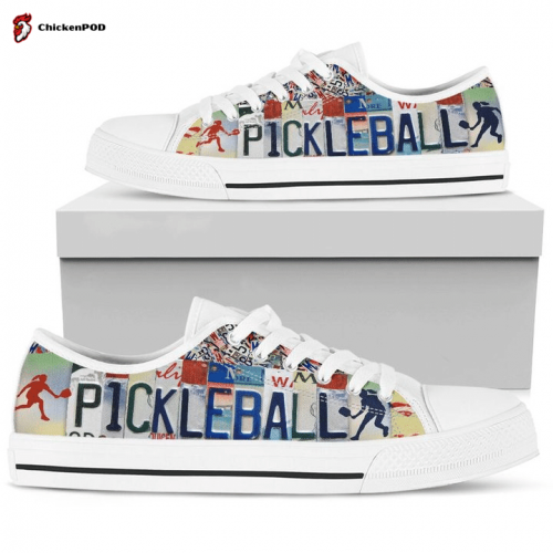 Pickleball License Plates Low Top Shoes Gift for Men Women -Sb