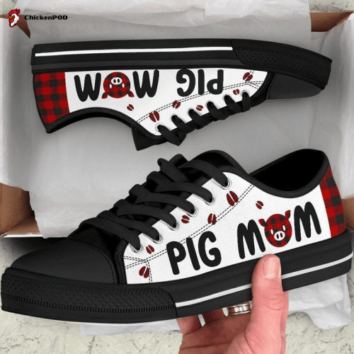 Pig Mom Paid Floral Low Top Shoes Gift for Men Women