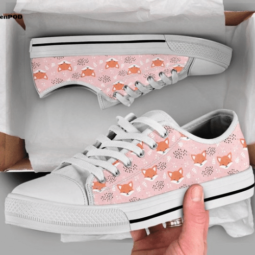 Pink Narwhal Low Top Shoes Gift for Men Women