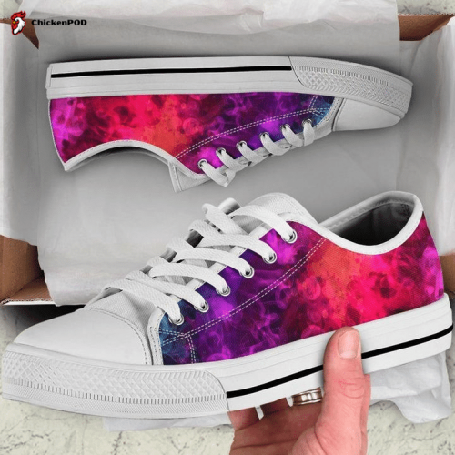 Pink Purple Abstract Art Smoke Low Top Shoes Gift for Men Women