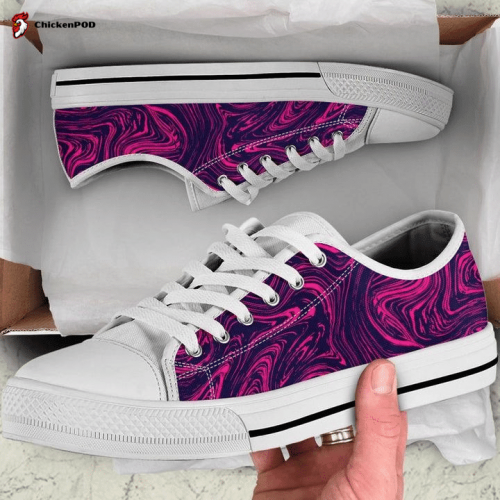 Purple Blue Tie Dye Hippie Abstract Art Low Top Shoes Gift for Men Women