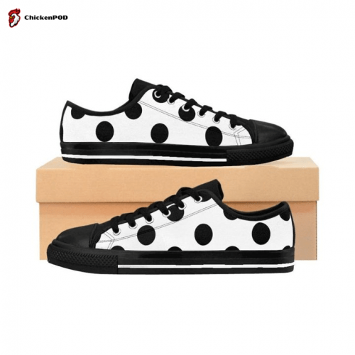 Polka Dot Tennis Shoes Classic Womens White Low Top Shoes Gift for Men Women