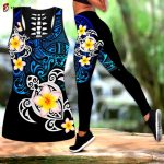 Polynesian Tattoo Turtle Deep Sea Legging & Tank Top